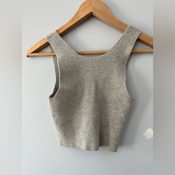 Wilfred Light Gray Ribbed Knit Tank - Picture 2 of 4